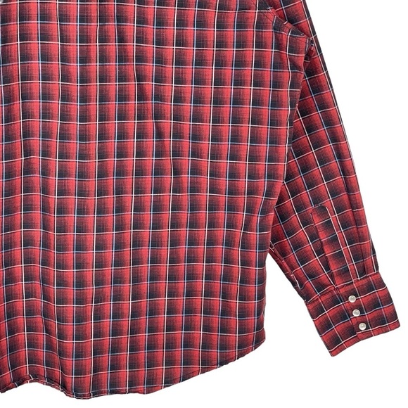 Wrangler Wrancher Mens XL Pearl Snap Western Plaid Shirt Cowboy Rodeo Workwear - Picture 8 of 9
